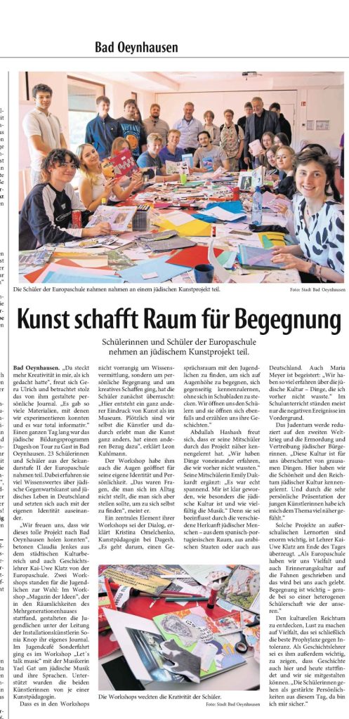 Dagesh on Tour was in Bad Oyenhausen: local newspapers reported